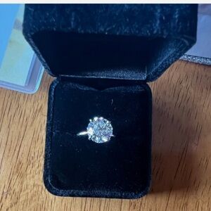 NEW Engagement Ring 4.02 carat lab created solitare ring set in14k white gold